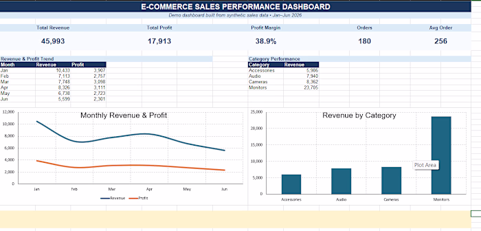 E-commerce Sales Performance Dashboard