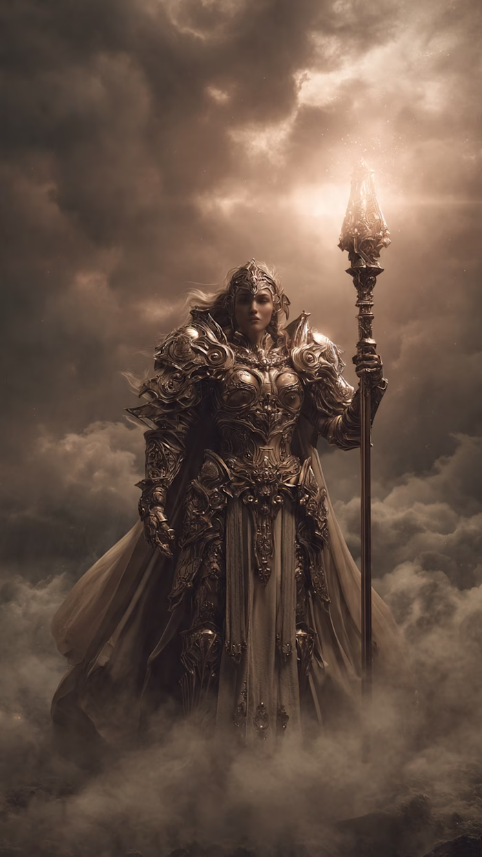 Epic fantasy book cover of