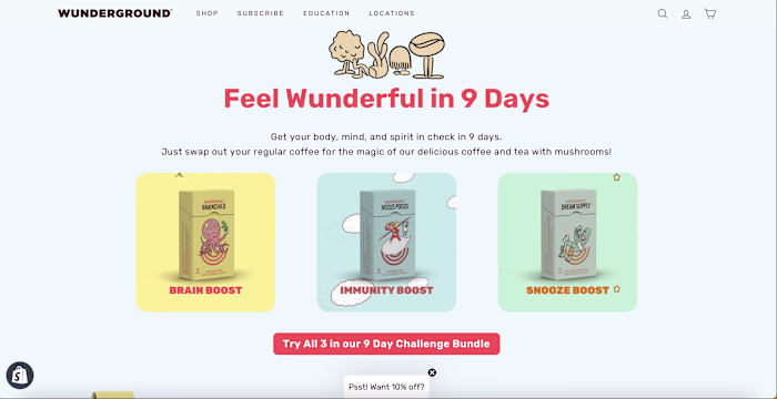 ✍🏼 Web Copy: Wunderground Coffee