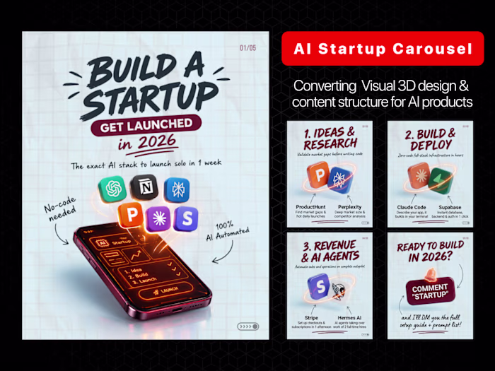 AI Startup Instagram Carousel Design