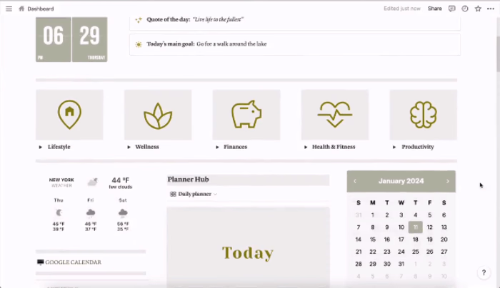 Revamp Notion Dashboard for Lifestyle Coach