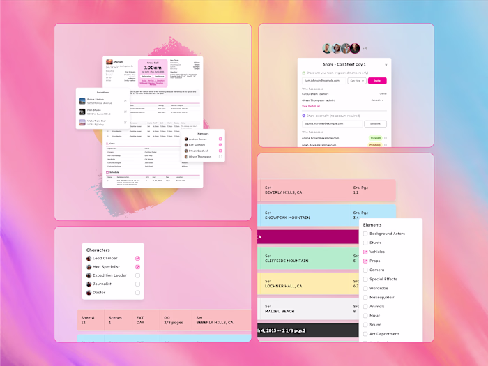 Website UI elements for B2B