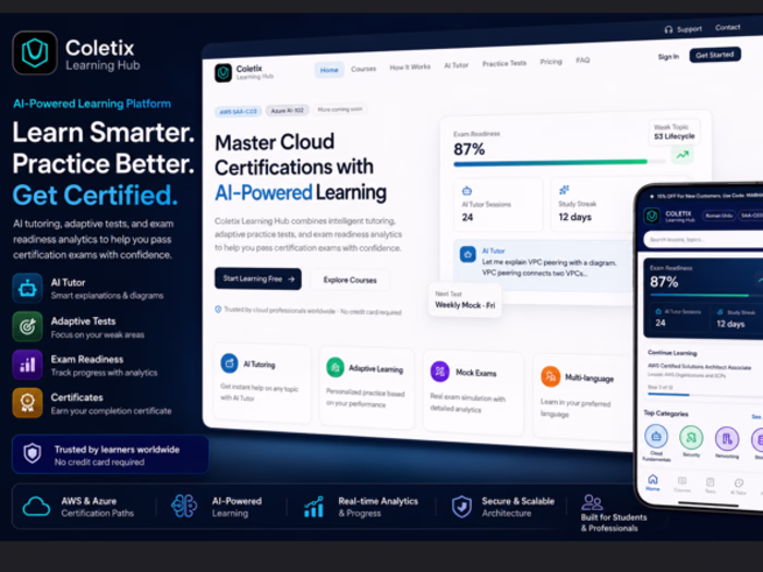 Coletix Learning Hub AI Learning Platform For online courses...