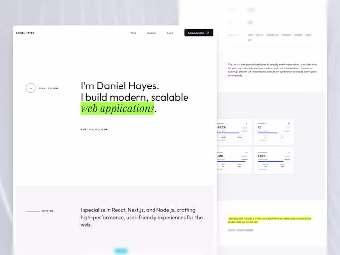 Developer Portfolio Template Design