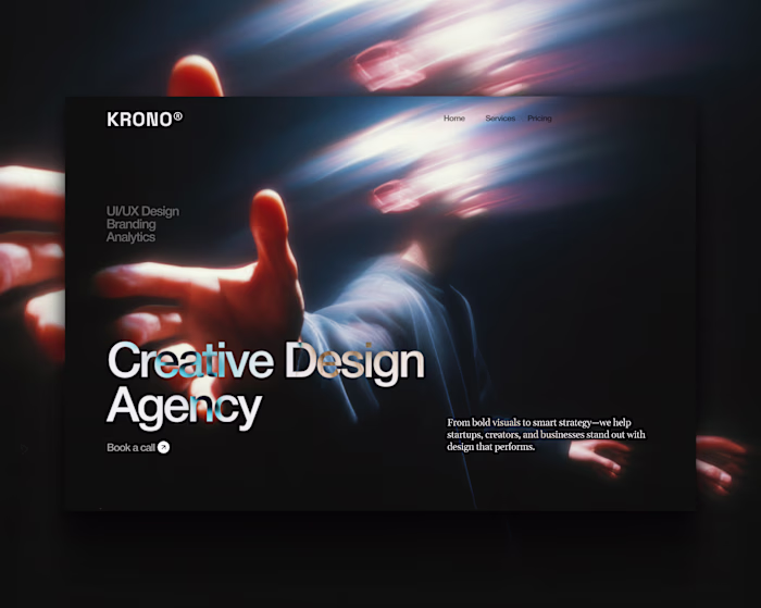 Hero section for a creative agency