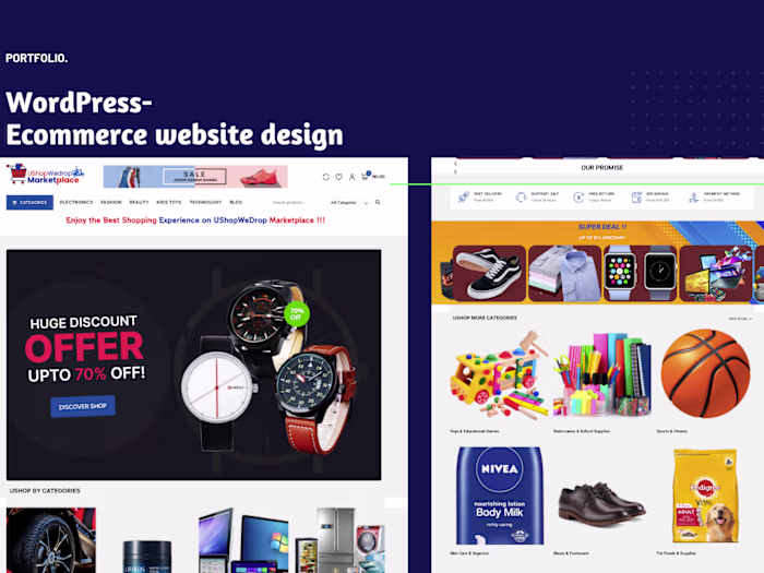 Designed and developed WooCommerce-powered WordPress