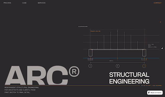 Arc: website for a structural engineer