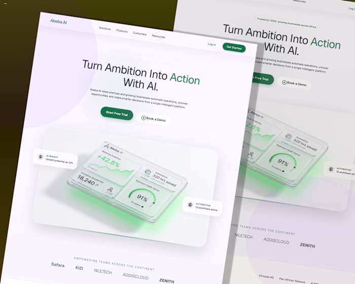Another clean SaaS hero exploration.
This