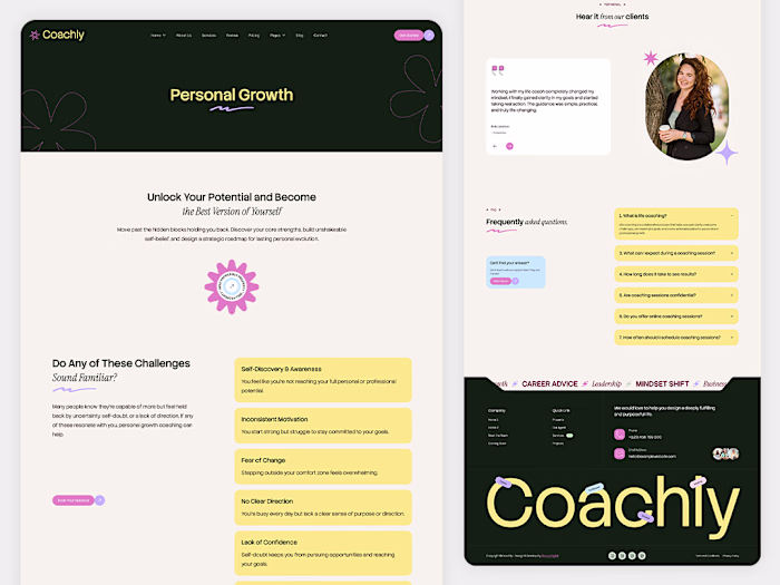 Life Coaching Framer and Wix Studio Template