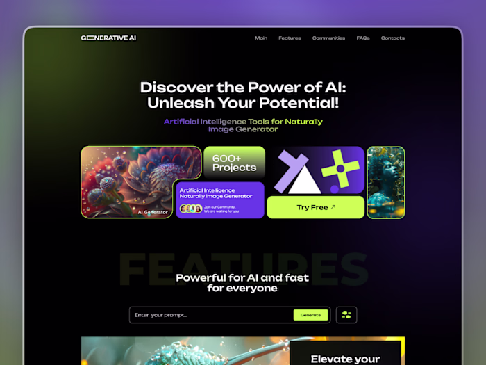 AI Image Converter Landing Page Design