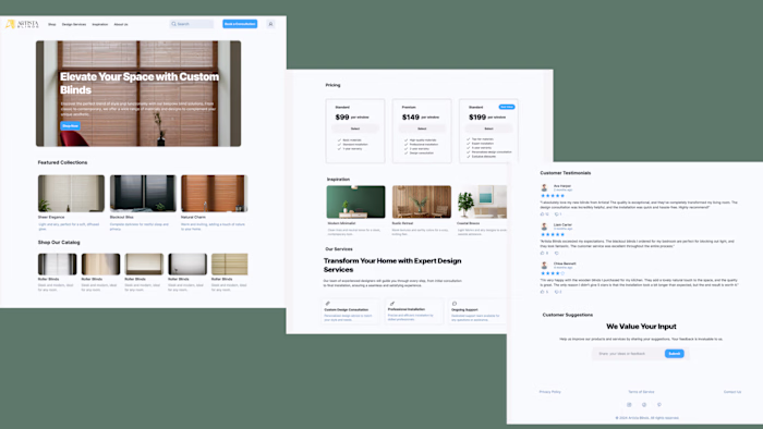 Landing Page for Blinder Curtain