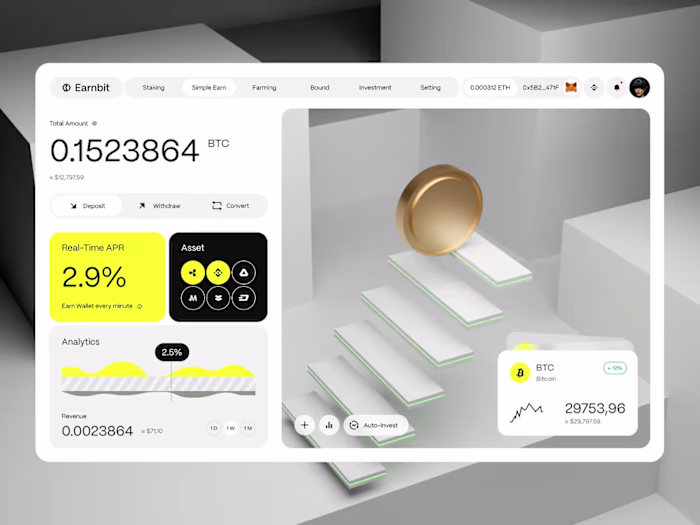 Light Crypto Dashboard | Bento