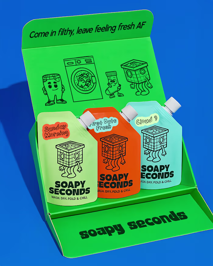 Soapy Seconds ~ Laundromat Branding
