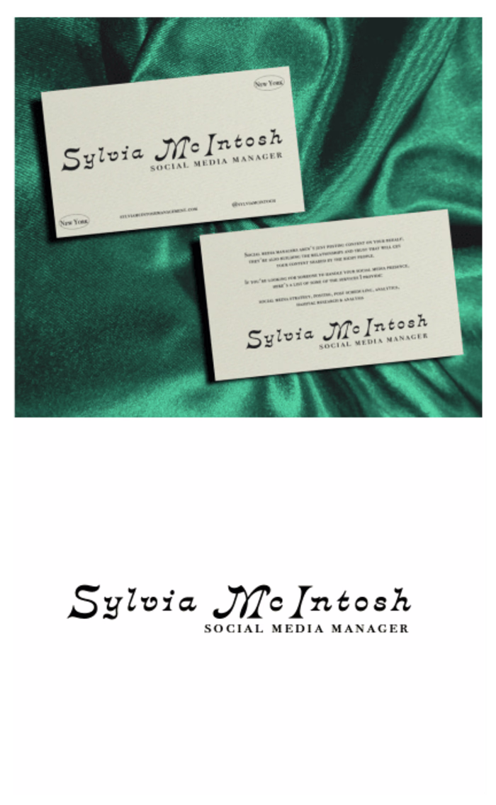 Social Media Manager logo and business card