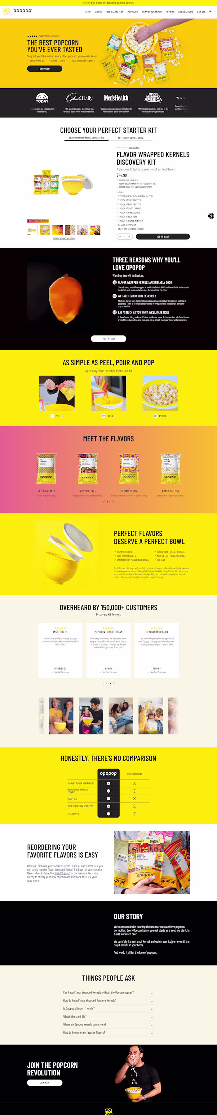 OPOPOP - Popcorn Landing Page