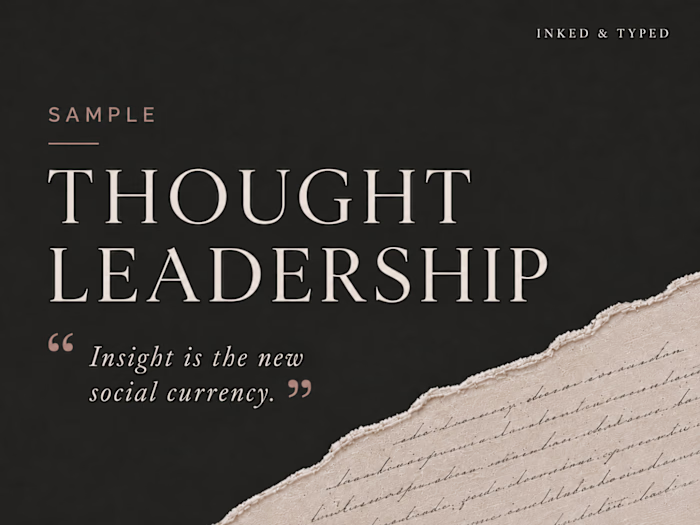 A thought leadership article examining