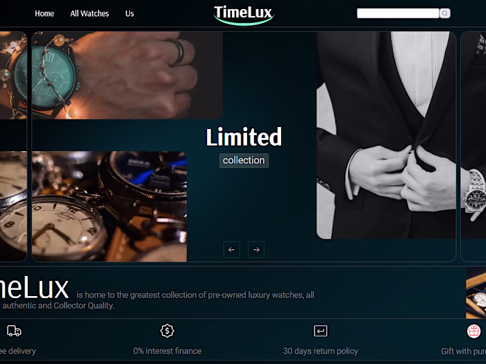 TimeLux E-Commerce Full-Stack App Development