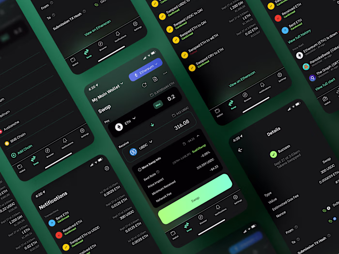 Crypto Wallet Swap Screen