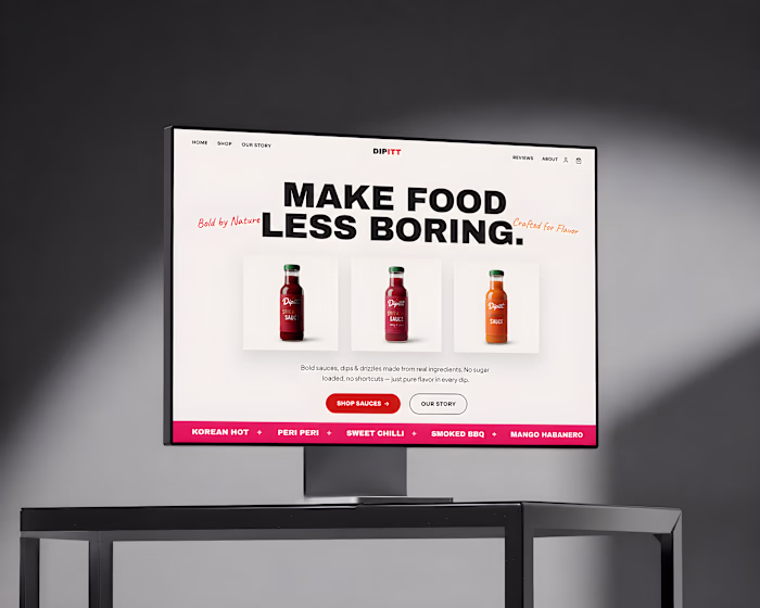 Immersive 3D Food & Sauce Website Design for Dipitt