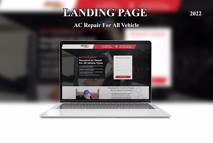 High-Converting AC Repair Landing Page for All Vehicles