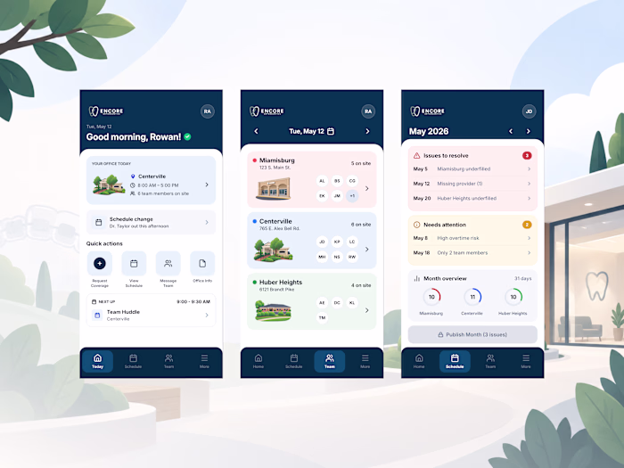 Orthodontic Scheduling App UI/UX Design