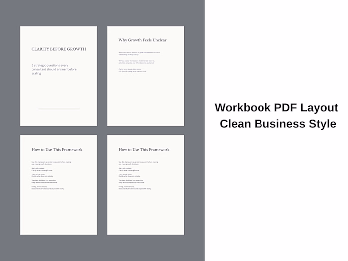 Workbook Layout Design — Clean