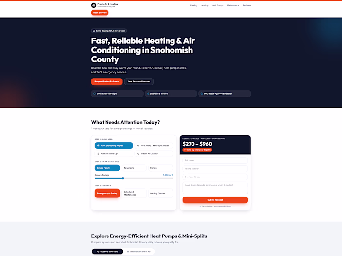 Pronto Air & Heating Rapid Response Platform