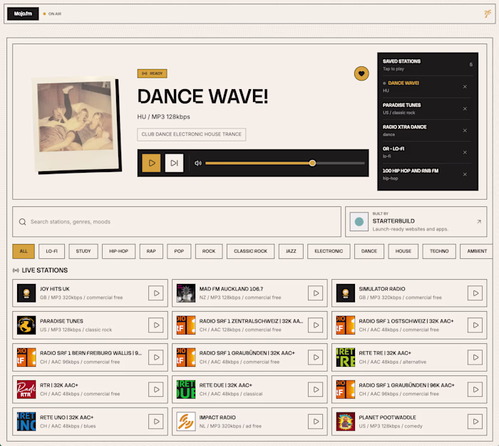 Another fun little design... 

Mojo.fm