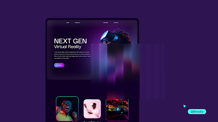 Web3-themed VR web UI