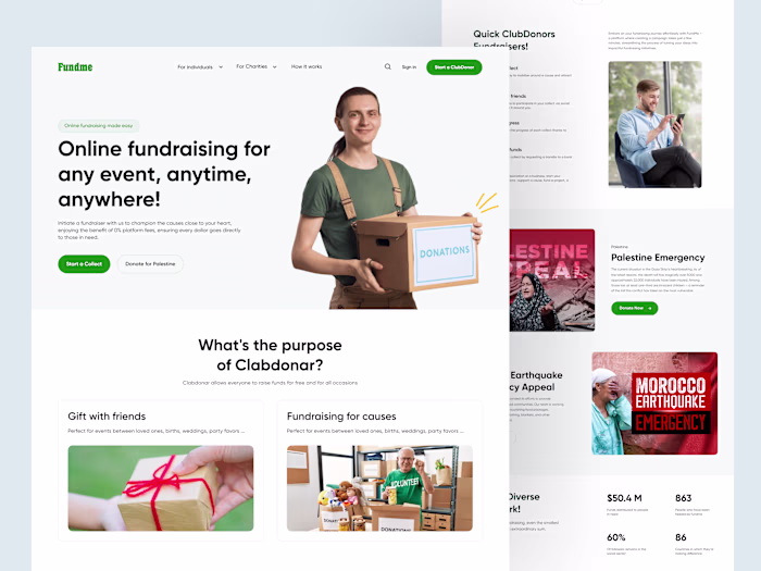 Fundme - Crowd Funding Landing Page