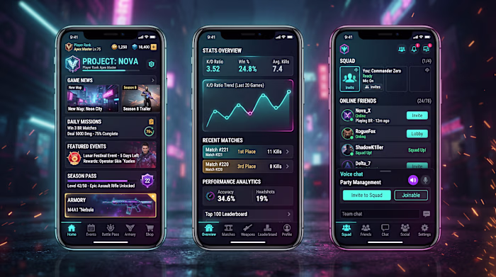 Mobile Battle Royale App UI Design