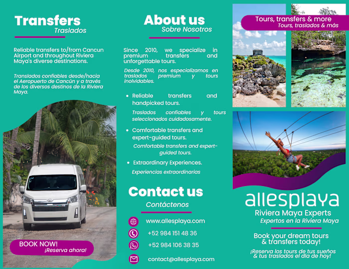 Brochure for tours in the Riviera Maya