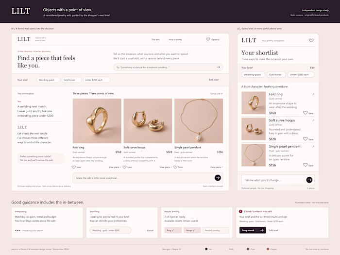 LILT — Jewelry Shopping Companion | UI Design Study
