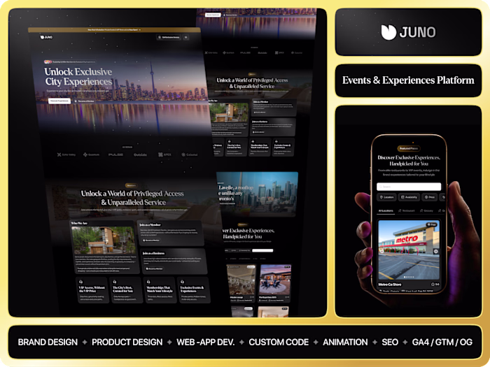 Event & Membership Platform — UX, Design & Development