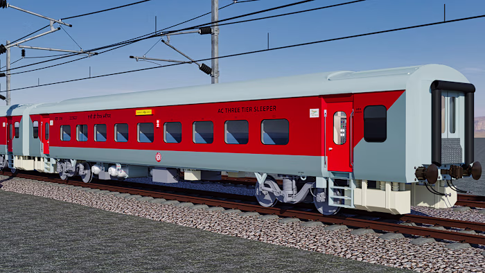 IndianRailways LHB Ac 3 Tier Sleeper Coach 3D Model