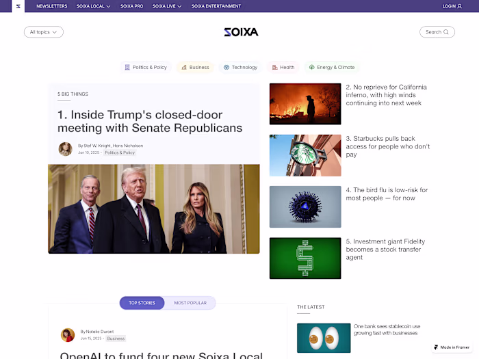 Replica of Axios Website