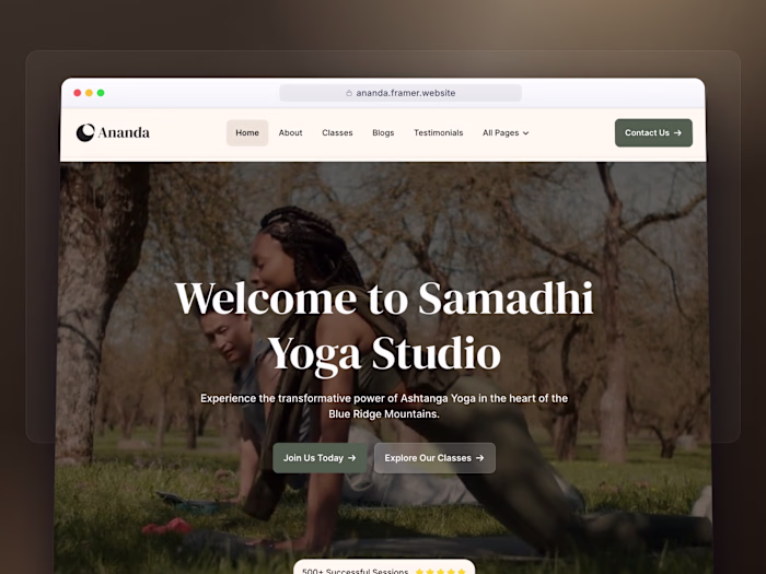 Ananda Framer Template for Yoga & Coaching