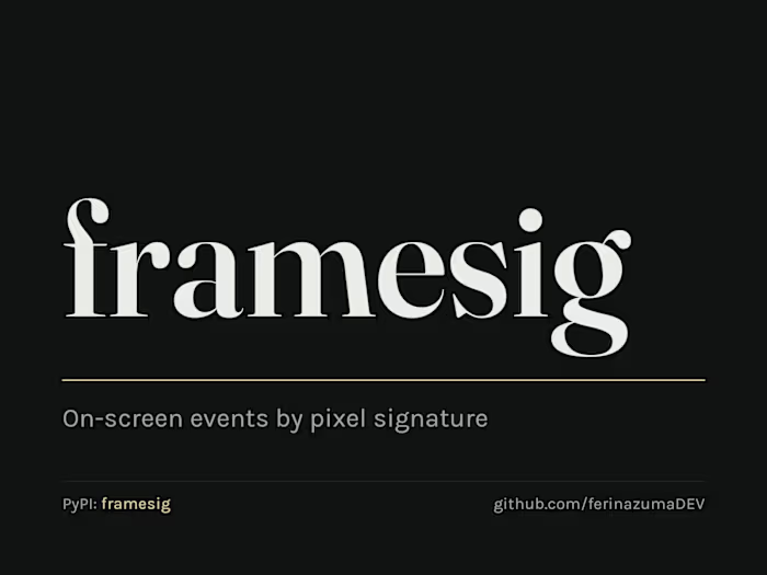 framesig — on-screen events in video, found by pixel signature
