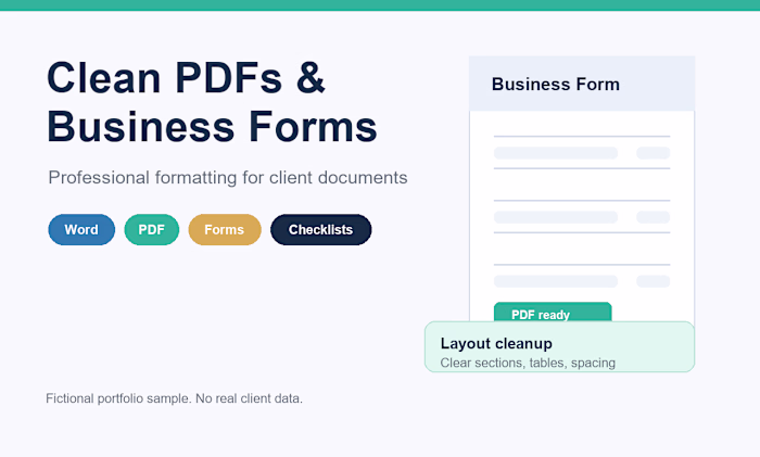 Document Formatting Portfolio Samples
A set