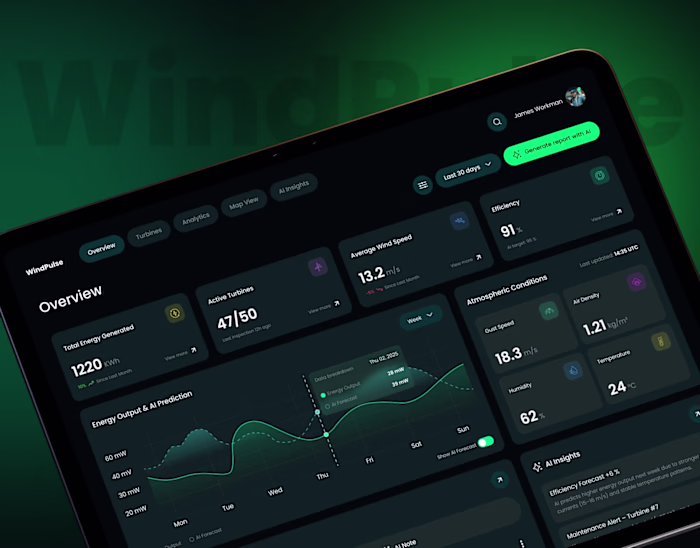 WindPulse — Wind Farm Monitoring Dashboard