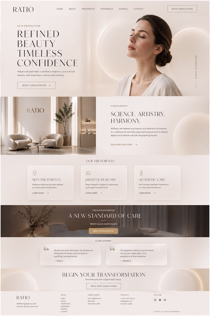 Premium Aesthetics Website Design 