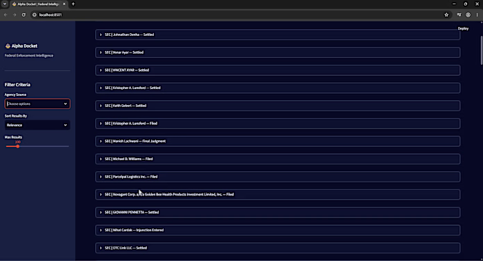 Streamlit UI with Meilisearch engine wrapper for the Alpha D...