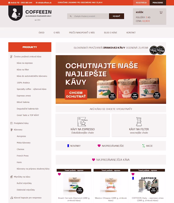 Coffeein.sk - coffee roastery e-shop