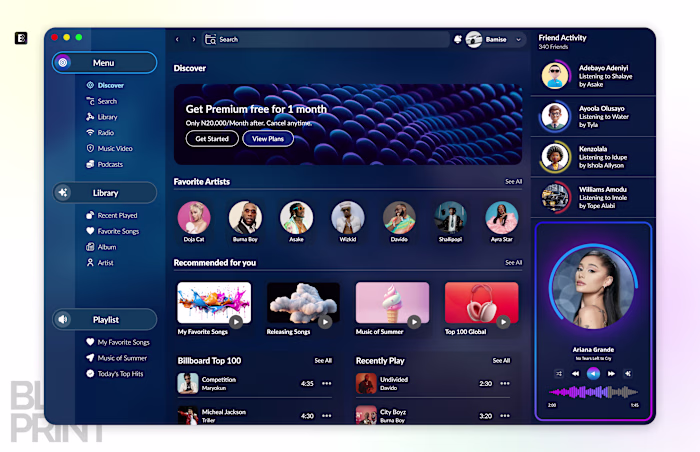 BluePrint Music – A Next-Gen Streaming Experience