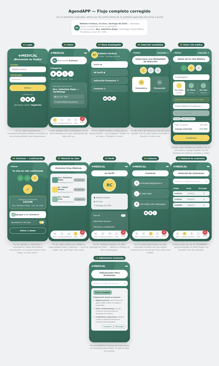 AgendAPP — Auditoría UX/UI de punta a punta