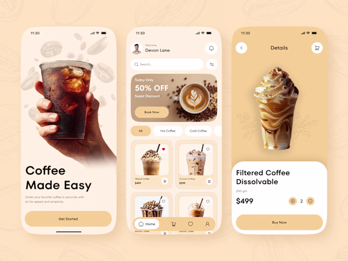 Coffee shop Mobile app