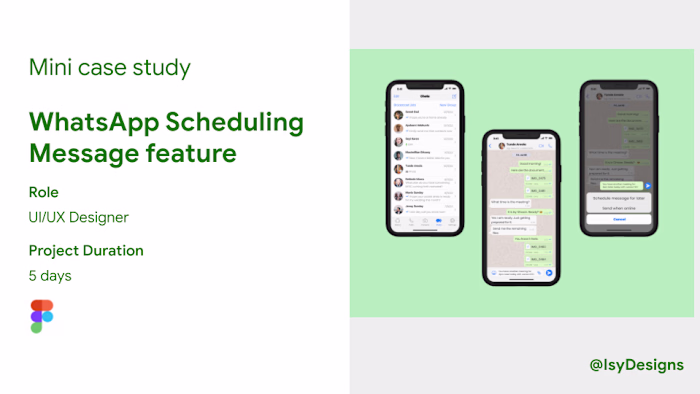 Case study on WhatsApp Scheduling message Feature on Behance