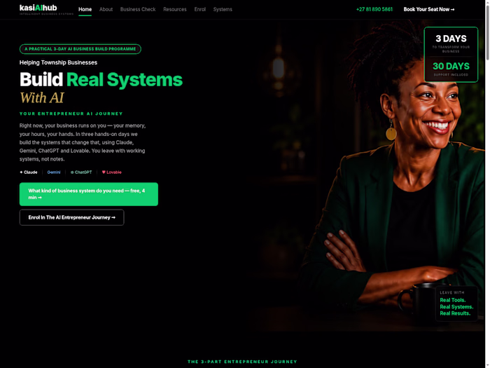 kasiAIhub - AI Training & Systems for Township Business