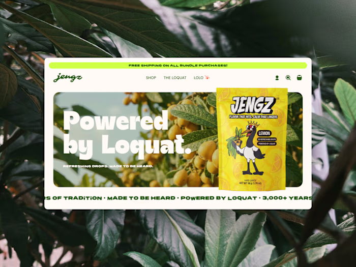 JENGZ: Shopify Store for a Modern Loquat Candy Brand