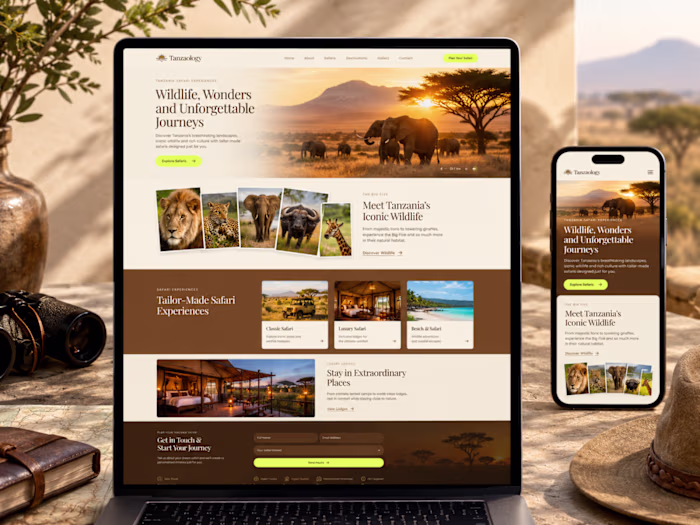 Tanzaology Safari Website Design